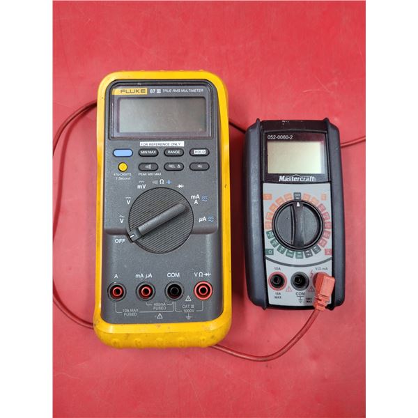 2 Multimeters (Fluke & Mastercraft)