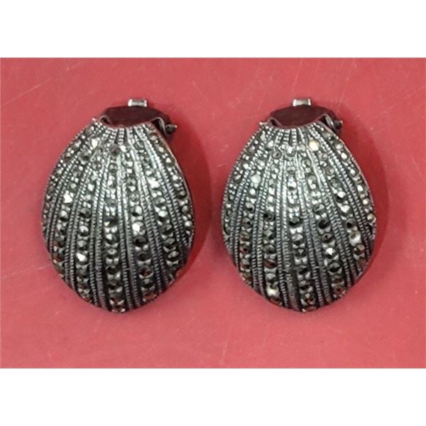 Pair of VTG Sterling Clip-On Earrings