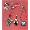 Image 1 : Sterling Lot w/ 2 Pendants & Necklace