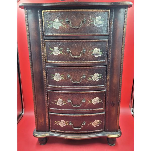 Small Bow Front Hand-Painted Chest of Drawers