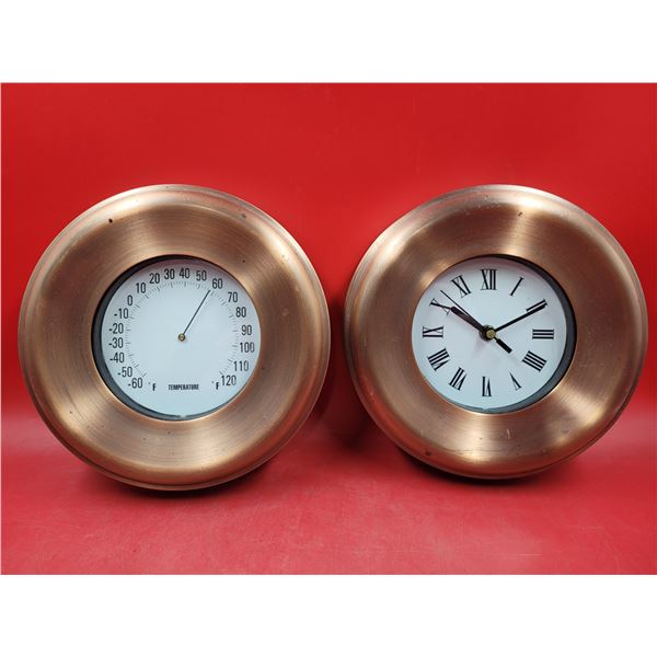 VTG Copper Clock & Thermometer