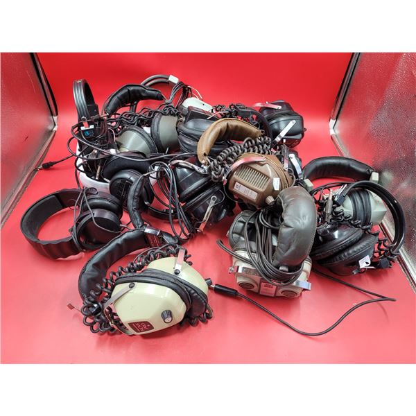 Lot of VTG Aviation Headsets