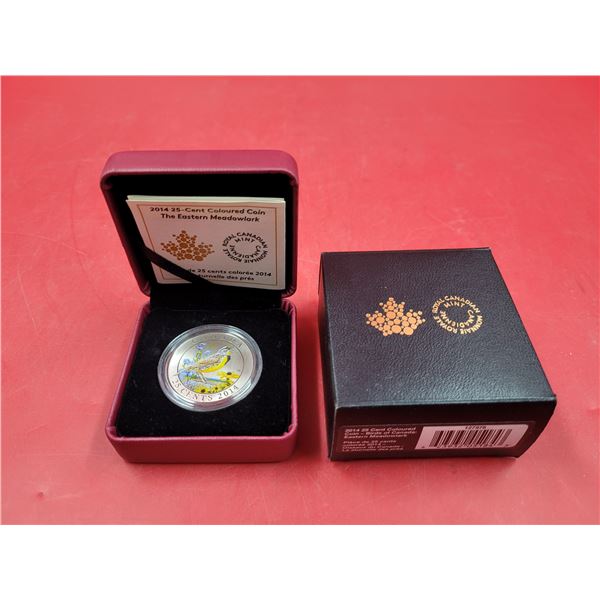 Royal Canadian Mint 2014 25-Cent The Eastern Meadowlark Coloured Coin