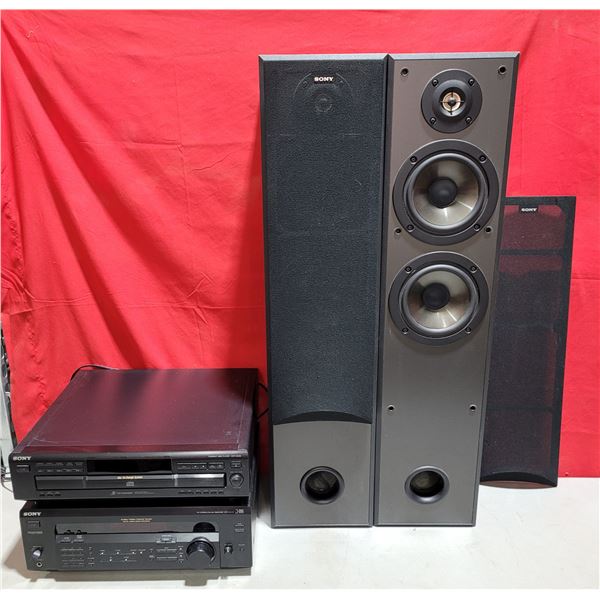 Sony CD Player & Receiver w/ Pair of Sony Speakers