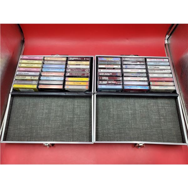 Lot of Assorted Cassette Tapes w/ Storage Cases