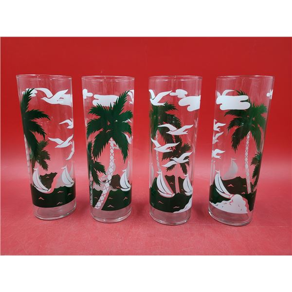 4 VTG Tropical Tiki/Fiji Glasses