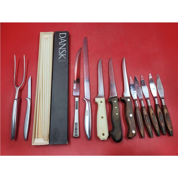 Carving Utensils, Dansk Designs Candles, & Steak Knives