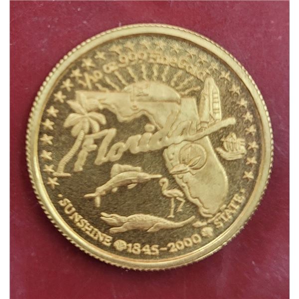2000 Florida 1/10 Ounce 999 Fine Gold Coin