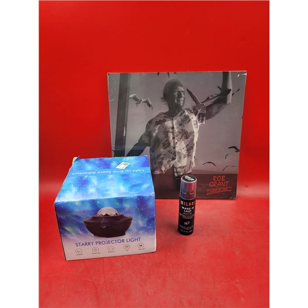 Starry Projector Light, Milani Make It Last Setting Spray, & Rob Grant Vinyl Record