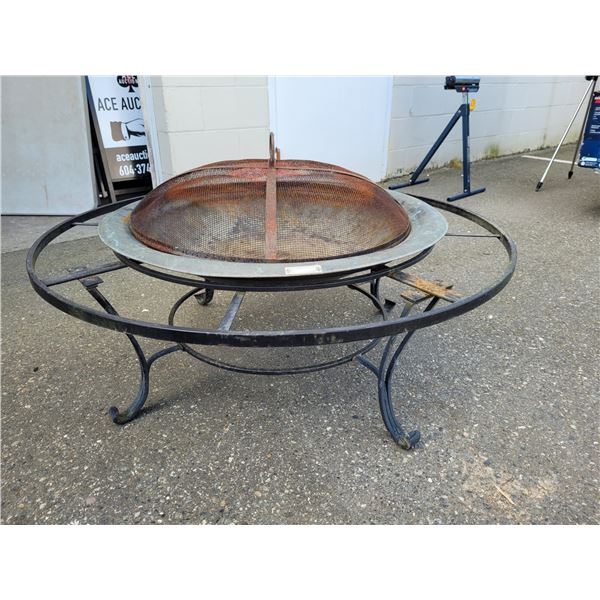 Metal outdoor fireplace
