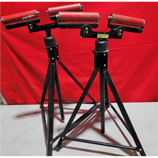 Adjustable roller stands dual head