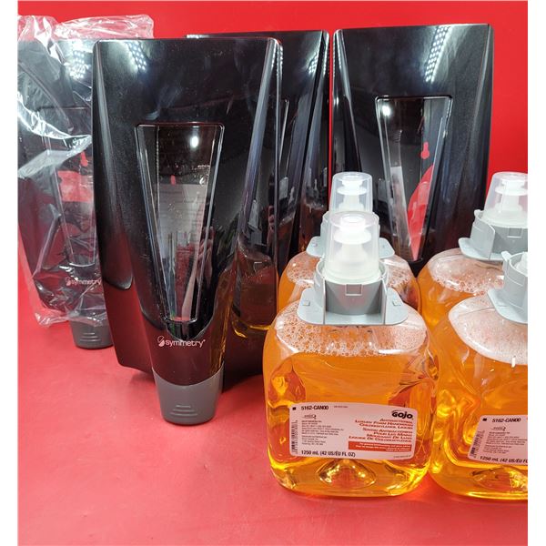 4 symmetry hand soap despensers with soap