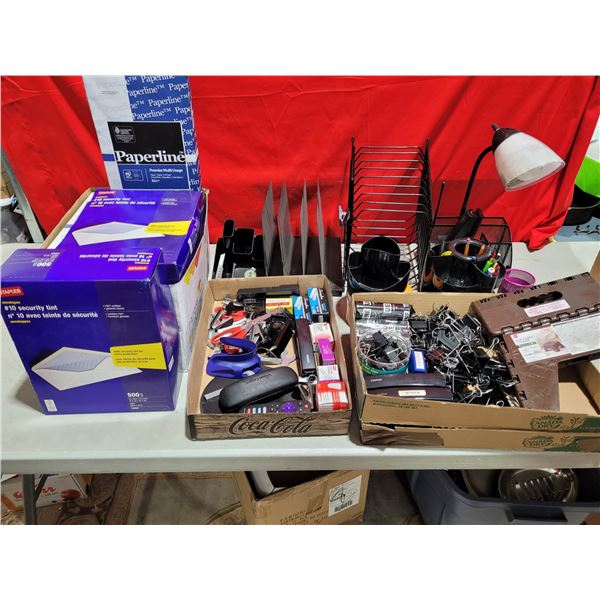 Office Supplies lot, Paper organizers, mini seat and assorted supplies