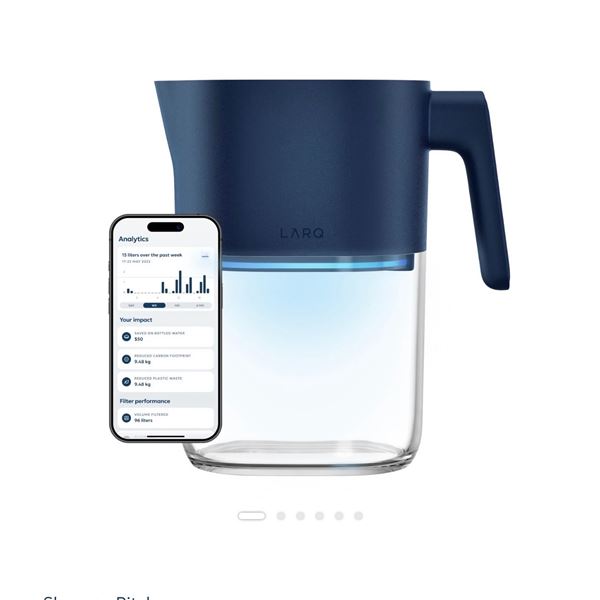 LARQ PUREVIS 1.9L SELF CLEANING UV WATER FILTER PITCHER - TESTED WORKING, RETAIL $175 AND LARQ PITCH
