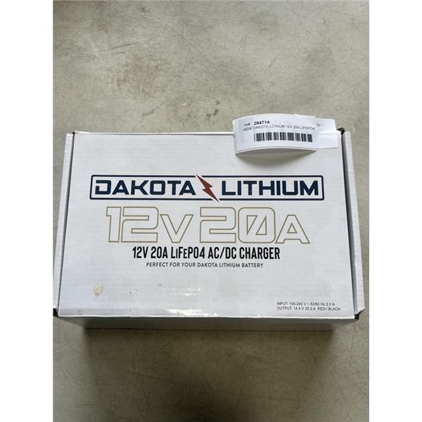NEW DAKOTA LITHIUM 12V 20A LIFEPO4 AC/DC CHARGER
