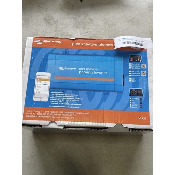 NEW VICTRON ENERGY PURE SINEWAVE PHOENIX INVERTER, 120V, 12V/250VA