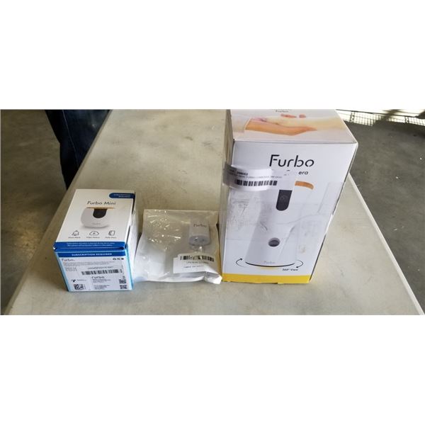 LOT OF  FURBO CAMERAS 360 DOG CAM AND  360 MINI CAM MODEL # FURBO3 MODEL# FURBO MINI 2