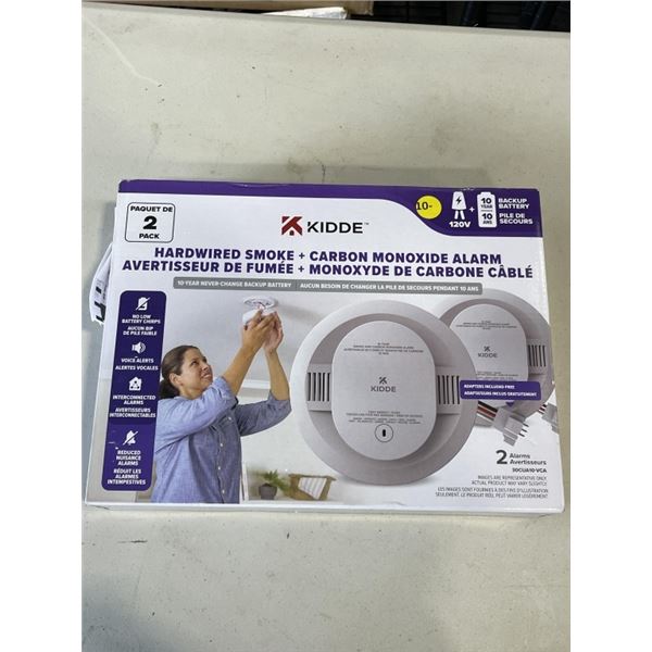 KIDDE 2 PACK HARDWIRED SMOKE AND ARBON MONOXIDE ALARMS