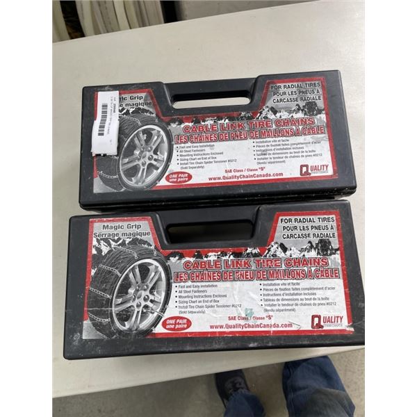 2 SETS OF MAGIC GRIP TIRE CHAINS