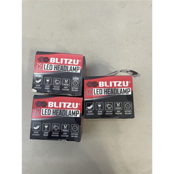 3 NEW PINK LED 7 MODES ULTRA LIGHT WEATHER RESISTANT HEADLAMPS WITH BATTERIES