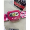 Image 4 : 3 NEW PINK LED 7 MODES ULTRA LIGHT WEATHER RESISTANT HEADLAMPS WITH BATTERIES