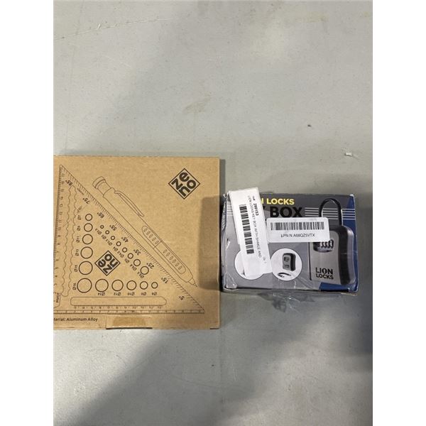 LION LOCKS KEY BOX WITH SHAKLE AND CARPENTERS SQUARE 5 IN  1
