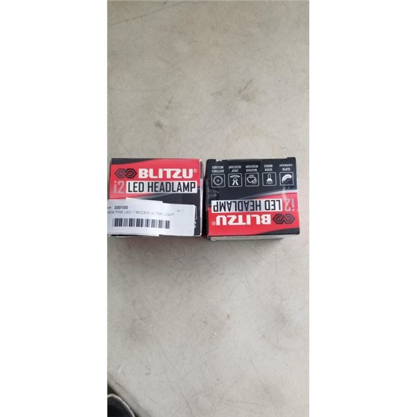 2 NEW PINK LED 7 MODES ULTRA LIGHT WEATHER RESISTANT HEADLAMPS WITH BATTERIES