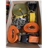 Image 2 : 2 TRAYS OF ASSORTED RATCHET STRAPS AND CHAIN