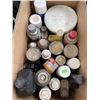 Image 2 : 2 BOXES AND 1 MILK CRATE OF VARIOUS BOTTLES OF SHOP SPRAYS. ANTIFREEZE, LIQUID AUTO BODY RESIN AND A