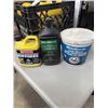 Image 6 : 2 BOXES AND 1 MILK CRATE OF VARIOUS BOTTLES OF SHOP SPRAYS. ANTIFREEZE, LIQUID AUTO BODY RESIN AND A