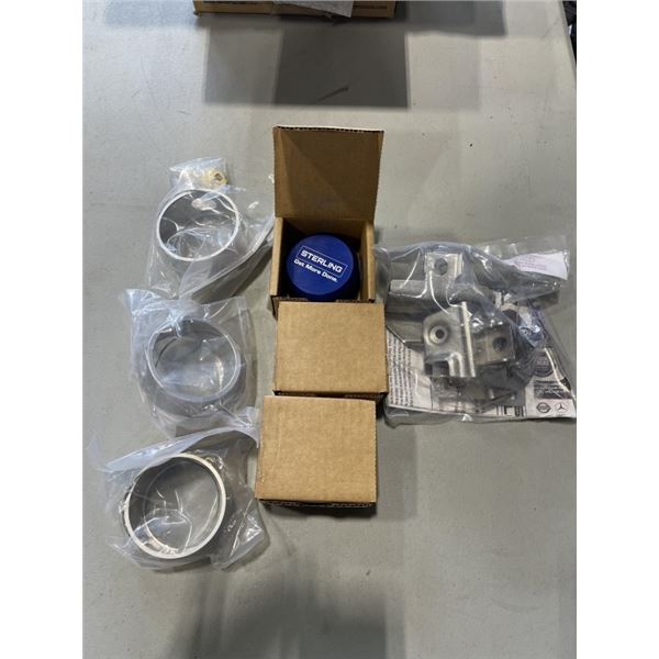 3 NEW STERLING PUCK LOCKS WITH KEYS, HASP, SPINNERS ETC