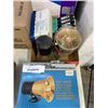 Image 4 : LARGE LOT OF ASSORTED VINTAGE ITEMS - ALARM HORN, NAILS, SHOP FLUIDS, FACEMASKS, ETC
