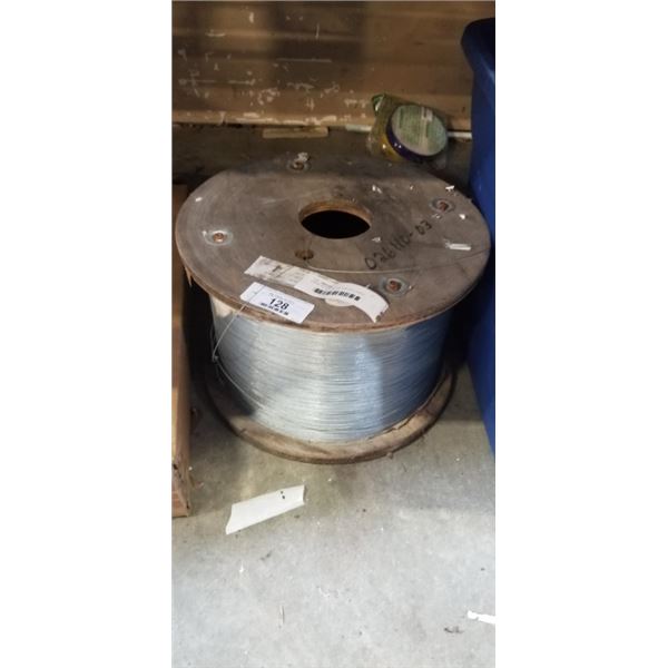 LARGE SPOOL OF GALVANIZED CABLE