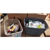Image 1 : 2 TOTES OF ASSORTED PAINTING SUPPLIES