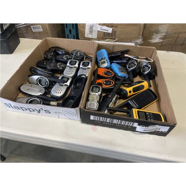 2 TRAYS OF ASSORTED WALKIE TALKIES