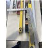 Image 3 : 5 ASSORTED SIZE LEVELS FROM 24 INCH TO STANLEY FAT MAX 72 INCH