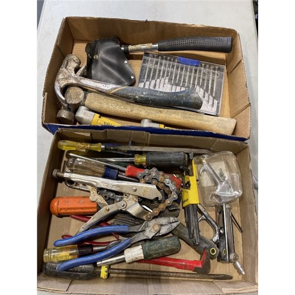 2 TRAYS OF ASSORTED HAND TOOLS