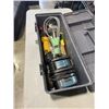 Image 2 : TOOL BOX WITH POWER TOOLS, CHARGERS, DEWALT LIGHT ETC