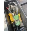 Image 4 : TOOL BOX WITH POWER TOOLS, CHARGERS, DEWALT LIGHT ETC