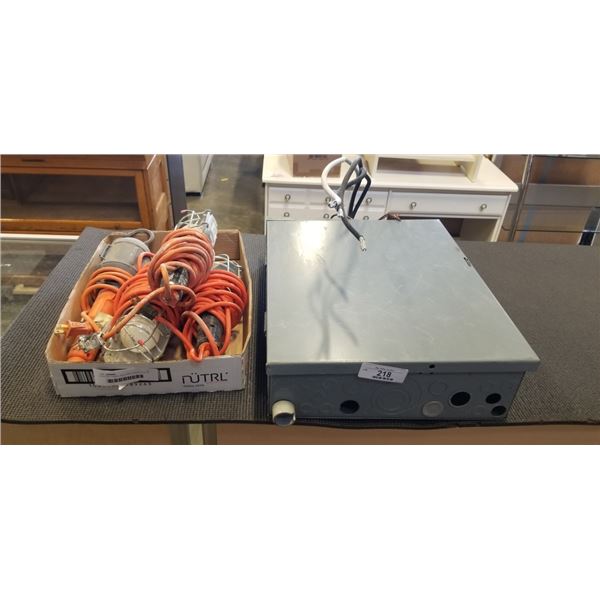 ELECTRIC PANEL BOX AND 4 WORK LIGHTS