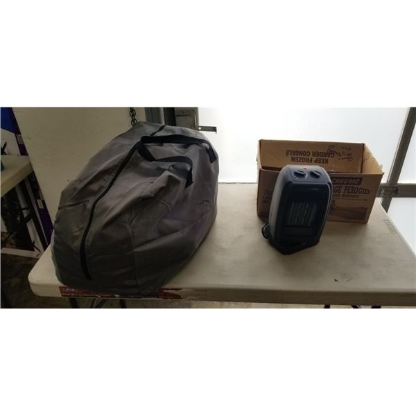 QUEENSIZE AIR MATTRESS AND ELECTRIC HEATER