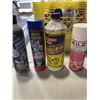 Image 5 : TOTE AND BUCKET OF ASSORTED SHOP SPRYAS AND TORCH CANNISTERS ETC
