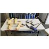 Image 1 : 2 ROK WOODEN CLAMPS AND 3 BAR CLAMPS