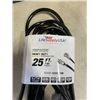 Image 2 : AS NEW 25FT BLACK  INDOOR OUTDOOR HEAVY DUTY LIGHTED 3 WIRE GROUNDED EXTENSION CORD 12AWG