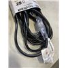 Image 3 : AS NEW 25FT BLACK  INDOOR OUTDOOR HEAVY DUTY LIGHTED 3 WIRE GROUNDED EXTENSION CORD 12AWG