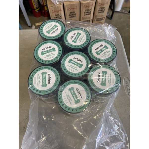 8 NEW TUBS OF FRESH BREATHE DENTAL POWDER WITH HERBAL BLEND PROBIOTIC FOR DOGS, 200GRAM TUBS