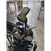 Image 3 : VINTAGE GOLF CLUBS W/ LEATHER GOLF BAG AND CART