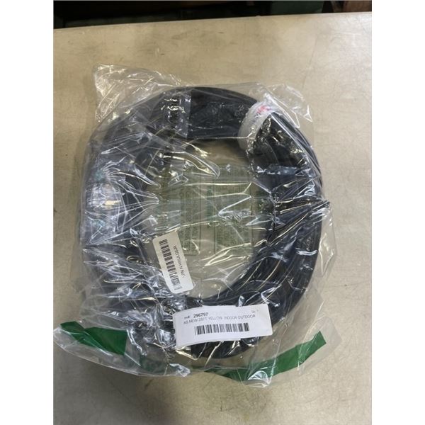 AS NEW 25FT YELLOW  INDOOR OUTDOOR HEAVY DUTY LIGHTED 3 WIRE GROUNDED EXTENSION CORD 10AWG
