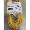 Image 3 : AS NEW 50FT YELLOW  INDOOR OUTDOOR HEAVY DUTY LIGHTED 3 WIRE GROUNDED EXTENSION CORD 14AWG