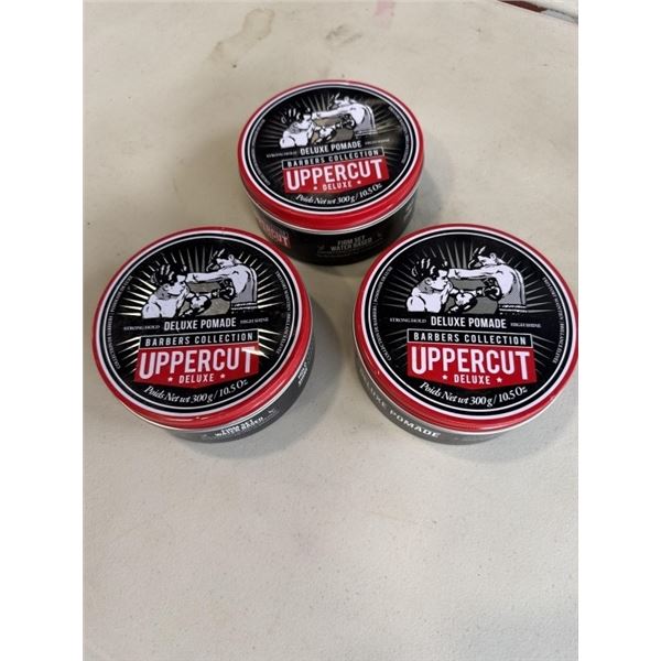 $210 RETAIL 3 NEW UPPERCUT DELUXE POMADESTRONG HOLD HIGH SHINE 300G / 10.5 OZ TINS RETAIL $70 EACH, 